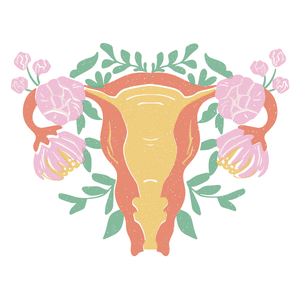 Vulva femenina decorada con flores. Unidad Ginecoestética de Virtus Estética. 